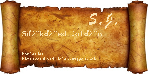 Sükösd Jolán névjegykártya
