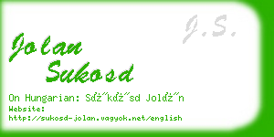 jolan sukosd business card